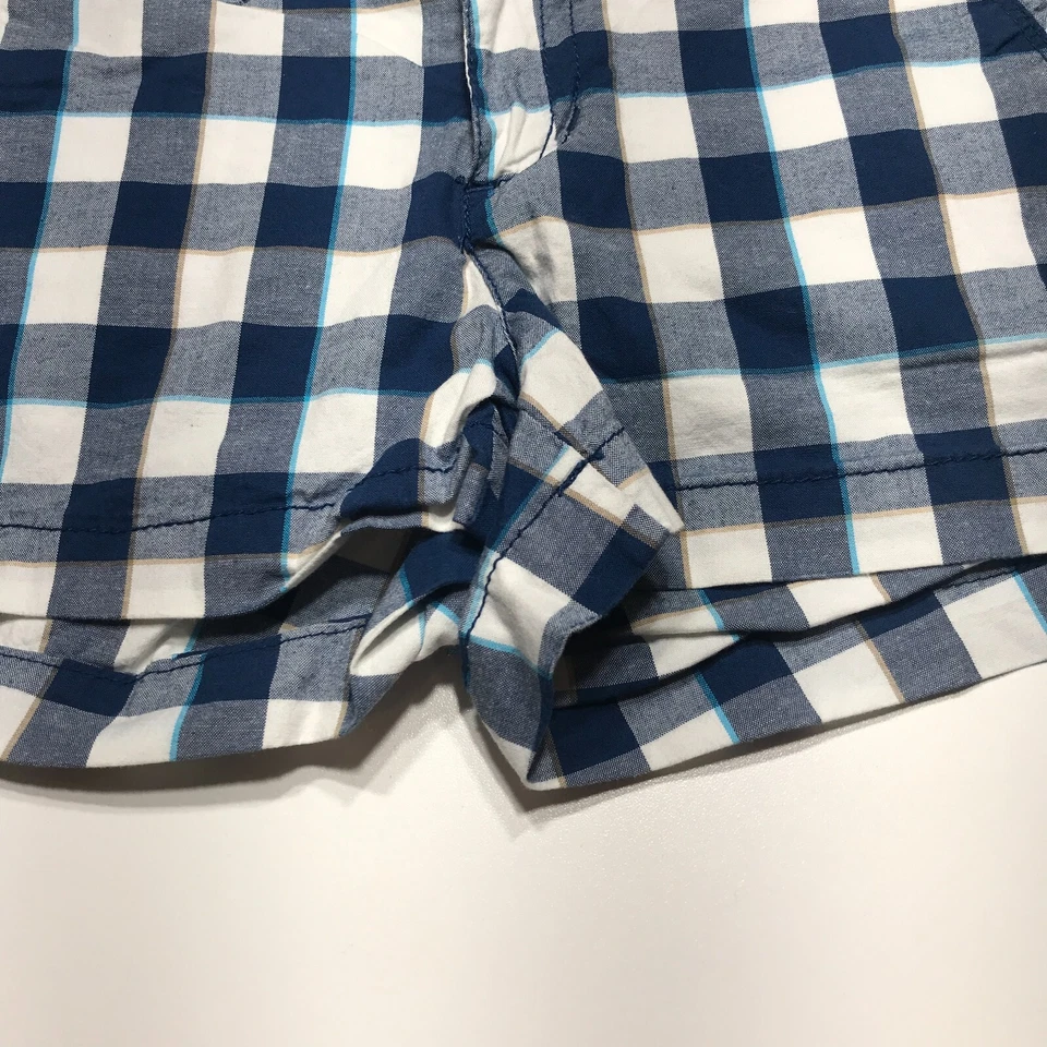 Aeropostale 短裤青少年 5/6 白色蓝色格子轻便舒适步行短裤 — 第 4/4 张图片