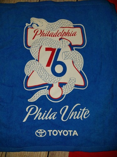 PHILADELPHIA 76ers 2018 “Phila Unite” PLAYOFF T-SHIRT & Rally Towel SGA Lot - Picture 2 of 3
