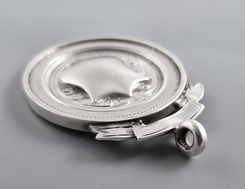 ANTIQUE STERLING SILVER POCKET WATCH FOB MEDAL HALLMARK BIRMINGHAM 1928 - Picture 20 of 24