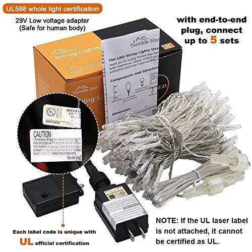 200 LED String Lights Plug in String Lights 8 Modes 66 ft ***Warm White - Bild 7 von 7