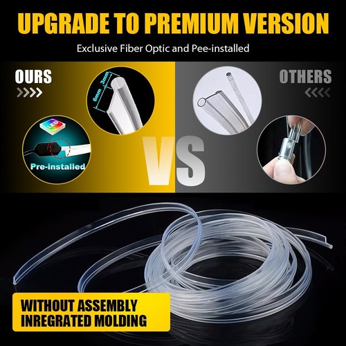 Car Interior Ambient Lighting APP Neon LED Light Trim Glow Optic Fiber Strip H - Bild 7 von 16