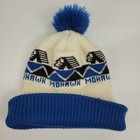 Mohawk Gas & Oil Toque Vintage Winter Hat Blue Trucker Pom-Pom Ski Knit Cap