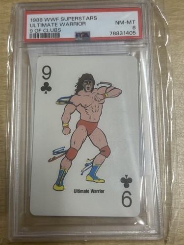 1988 WWF Superstars ULTIMATE WARRIOR RC Clubs 9 Rookie PSA 8