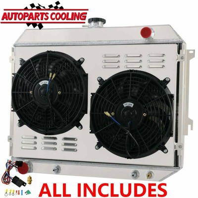 FOR 68-74 Dodge Charger//Challenger 70-74//68-72 Plymouth GTX Radiator+SHROUD+FANS