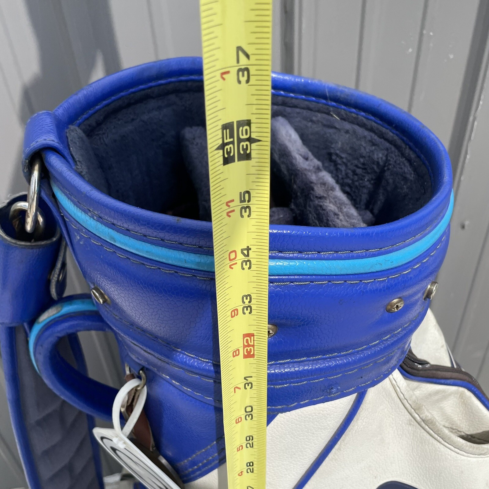 Mizuno Staff Golf Bag Stand Caddie Cart Cover Retro Blue w Strap