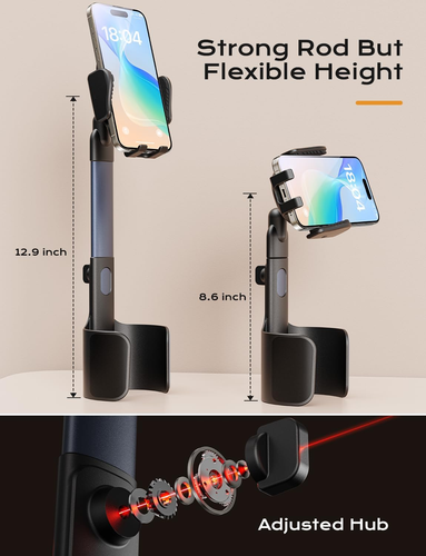 2 in 1 Cup Holder Cell Phone Holder Mount for Car Aluminum Alloy Rod Cup Phone H - Photo 6 sur 12