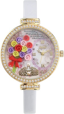 Didofa 242895 Womens Analog Quartz Movement Wrist Watch Floral White/Gold