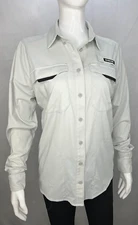 Duluth Trading Company Women AKHG Perfection Loop LS-Shirt Light Gray Large NWT