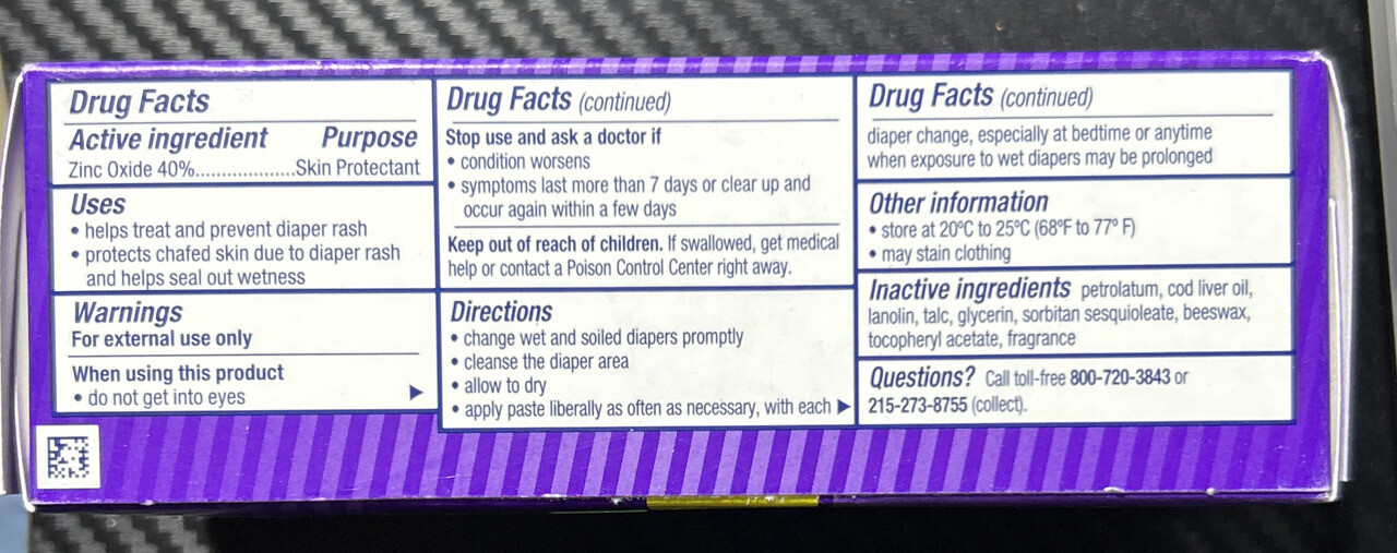 Desitin Diaper Rash Paste, Maximum Strength 2 oz (57 g) EXP. 03/2024