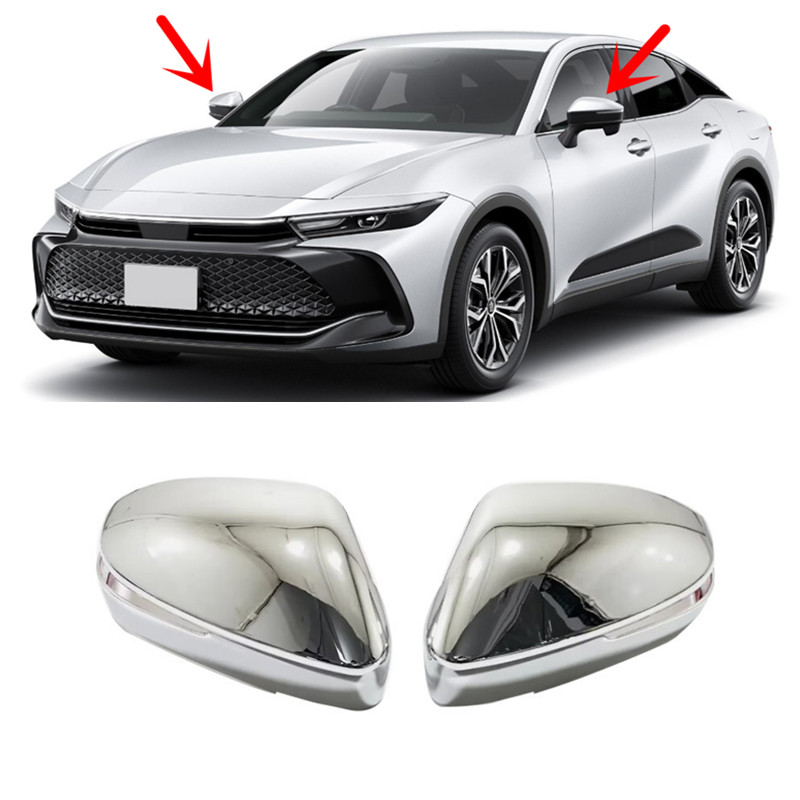 For Toyota Crown 2023-2025 Chrome Side Mirrors Rearview Trim Cover 2PCS