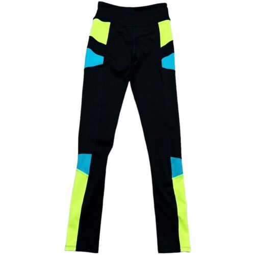 SO | Womens Size XS Perfect Leggings Black Green Blue Colorblock Leggings - Picture 1 of 3