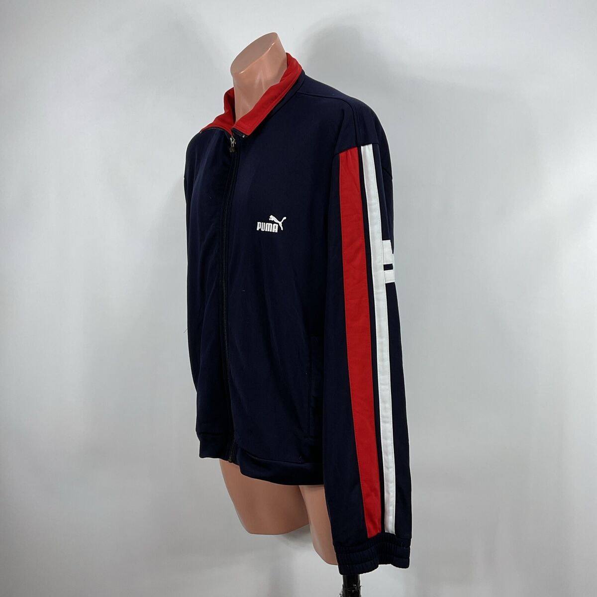 Vintage 80s PUMA Track Jacket XL NAVY RED WHITE Full Zip | eBay Vintage 80s PUMA Track Jacket XL NAVY RED WHITE Full Zip | eBay