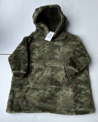 Fatface Boys Green Camo Oversized Fleece Hoodie Size Small *BNWT* UK