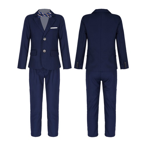 Suits for Kids Boys Slim Fit Suit 3 Piece with Blazer Pants and Bow Tie Outfits - Picture 2 of 71