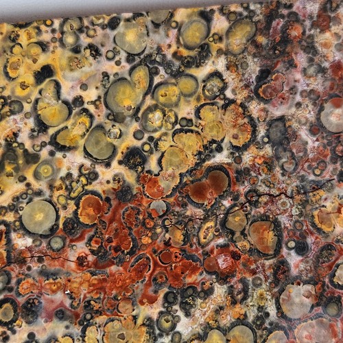 Orbikuläre Leopardenhaut Jaspis Lapidarplatte Mexiko 229 Gramm - Bild 13 von 19