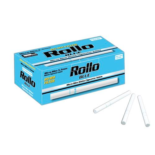 Cigarettes tubes ROLLO blue Micro Slim 5.5mm. 200pcs.25 mm fil.1  m.c.DPD/USA