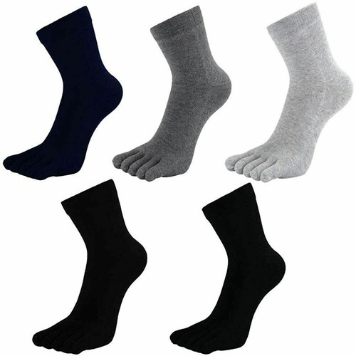 5 Pairs Cotton Five Finger Toe Socks for Men Breathable Athletic Sports Trainer - Picture 2 of 6