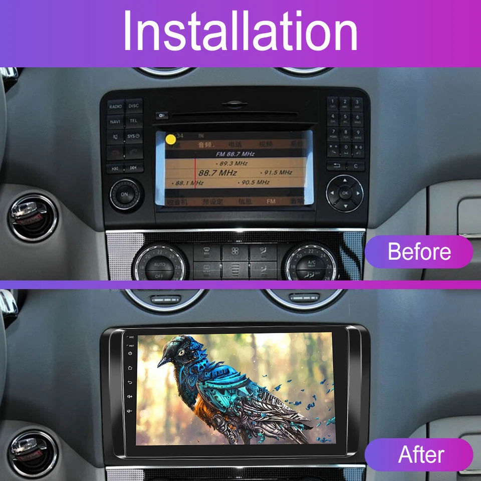 9" Android 13 DSP Car GPS Stereo Radio WiFi 4G for Mercedes Benz X164 W164 ML GL - Image 4 of 4