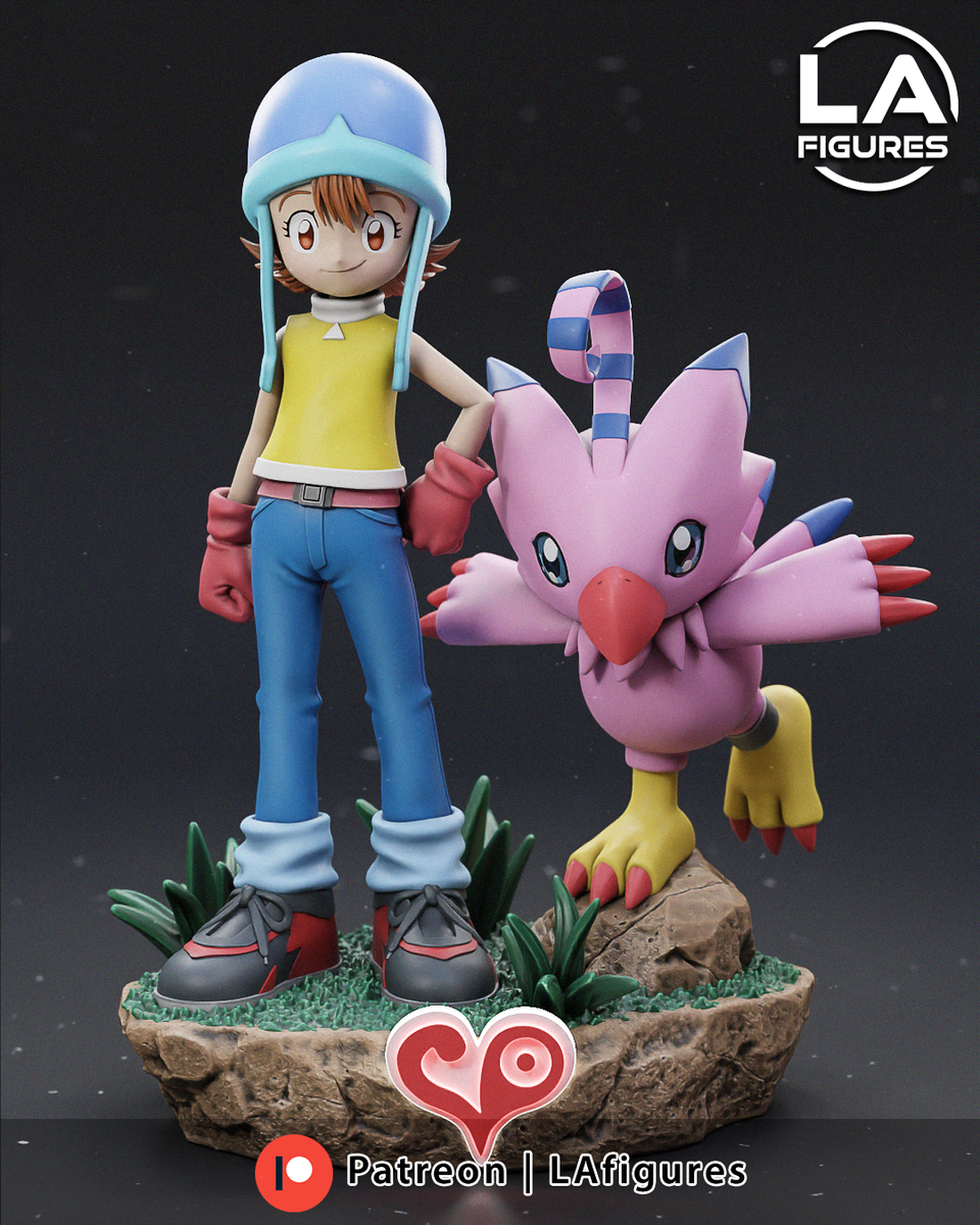Figure Sora and Biyomon - Digimon - 1/7 Scale - Garage Kit Resin