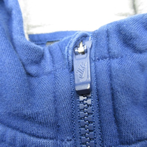 Nike Hoodie Youth XL Blue Gray Colorblock Fleece Full Zip Thumbholes Sweatshirt - Picture 8 of 16