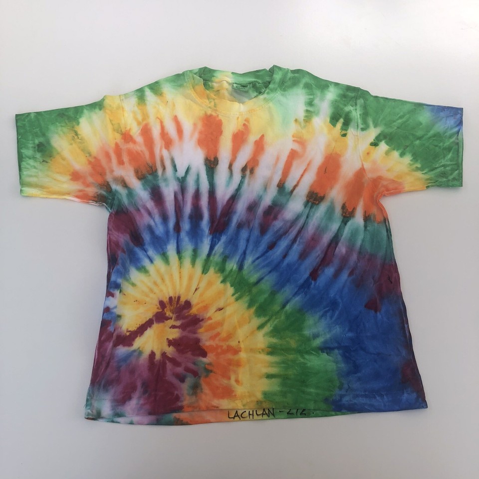 PK Tie Dye T-Shirt Size M Womens Kids Plantation Coconut Club Cotton Fiji Tee 