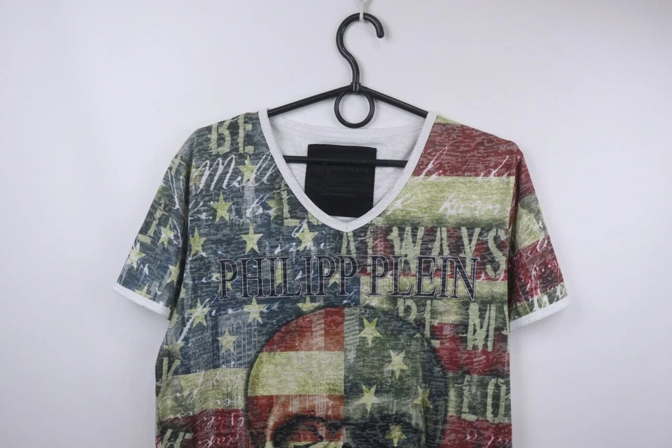 Philipp Plein Camiseta Gráfica Multi Calavera 100% Algodón Cuello en V Pullover Camiseta Talla M Foto 2 de 4