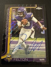 2025 Topps Chrome Football Tai Felton /10 Rookie Variation Auto Black Wave KH2