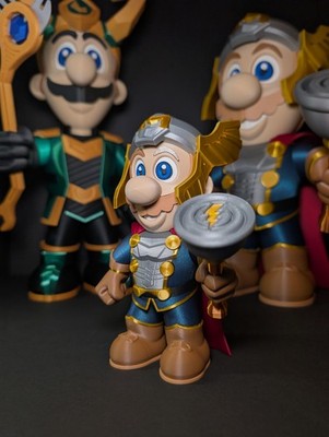 Thorio Mario Figure   Thunder God-Inspired Collectible   Small or Large