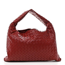 NWT Bottega Veneta Small Hop Rosewood Red Leather Intrecciato Shoulder Bag