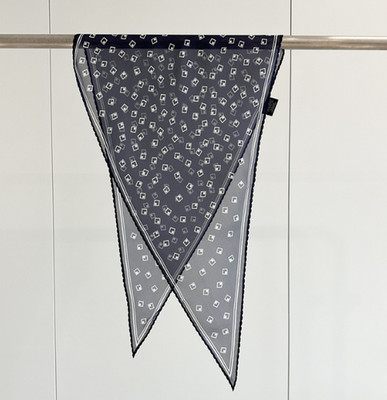 100% Silk Mulberry Scarf Shawl grid print Kerchief 130X42cm Bandanna Square new