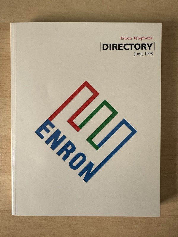 1998 Enron Corporate Phone Directory • Near Mint • Pre‑Collapse • Authentic Rare