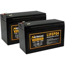Compact 12V 10Ah Rechargeable LiFePO4 Battery - Lightweight  Versatile - 2 Pack