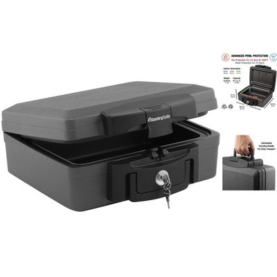 Compact Black Fireproof Safe - 30 Min Fire Protection & Waterproof Security
