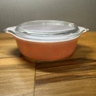 Vintage 1950s PYREX 1 pt 471 Casserole Dish with Lid (Set) Pink Gooseberry Bowl