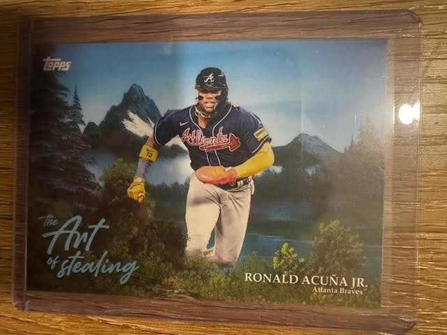 2025 Topps Bob Ross Joy of Baseball Ronald Acuna Jr Art of Stealing AOS-5