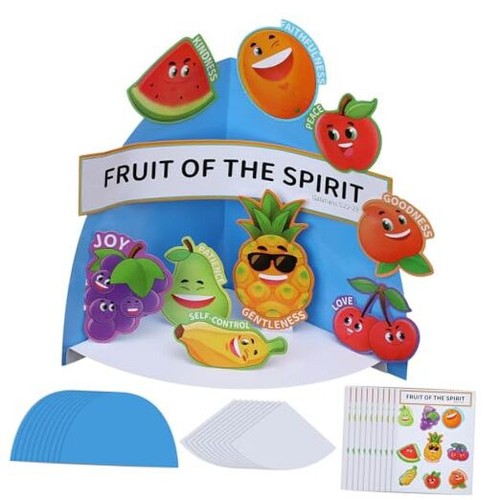 24 Sets Fruit of The Spirit Craft Kit, Sunday School VBS 3D Tabletop Display