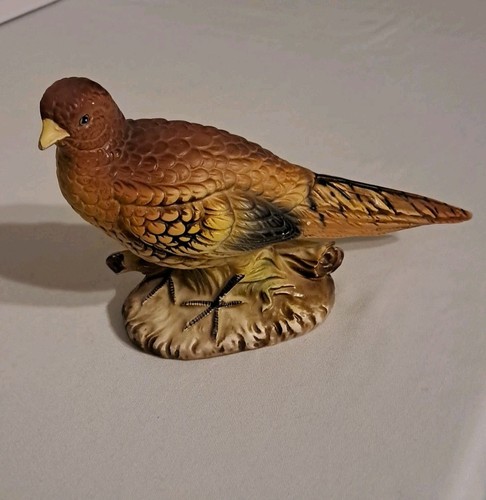 Vintage Fasan Vogel Keramik Figur handbemalt T 1915 braun gelb weiblich? - Bild 1 von 7