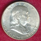 1950-D FRANKLIN SILVER HALF DOLLAR **CHOICE BRILLIANT UNCIRCULATED** SHIPS FREE!