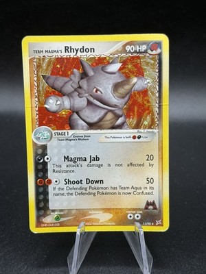 Pokemon Team Magma's Rhydon 11/95 Team Magma vs Team Aqua Holo DMG GS3