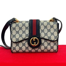 beautiful GUCCI Old Gucci Sherry Line GG Logo Hardware Pattern Leather Mini