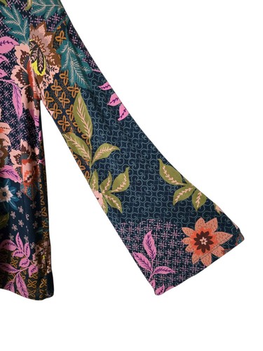 Johnny Was Delfino Floral V Neck Kimono Sleeve Jersey Top XS Multicolor Boho - Bild 3 von 8