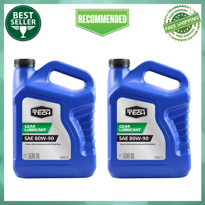 2 Pack Super Tech Gear Lubricant SAE 80W-90 Gear Oil, 1 Gallon, High Performance