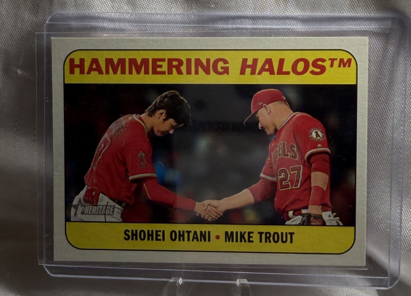2018  Shohei Ohtani Topps Heritage Rookie Card, Hammering Halos