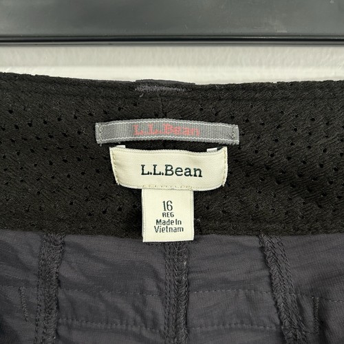 LL Bean Pants Women’s Size 16 Roll-Tab Cargo Pants Gray Fishing Hiking ID#280426 - Picture 4 of 8
