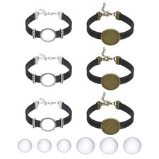 Bracelet Blanks for Jewelry Making 6pcs 18/25mm Black/Bronze