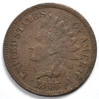 1866 Indian Head Penny Cent Very Fine (VF) Damaged