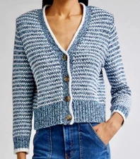 New Veronica Beard Women's Ansonia Stripe Cotton Cardigan  SZ: XS