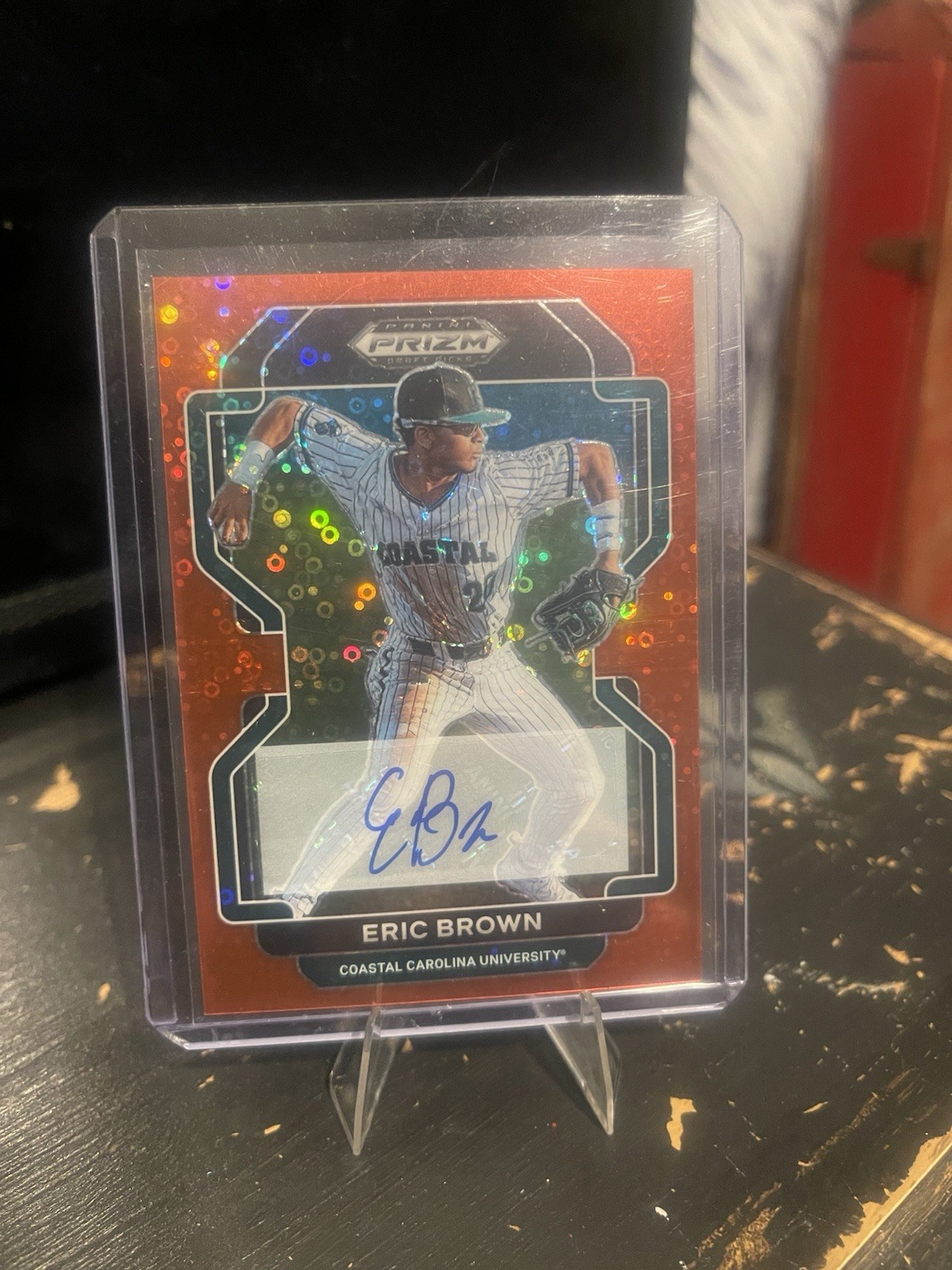 2022 Panini Prizm Draft Picks - Eric Brown #PDP27 Red Donut Circle Prizm...