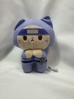 Ninja Animals Mini Plush Round One Prize Ninja Cat Blue 6'' NWT LOOK Kawaii