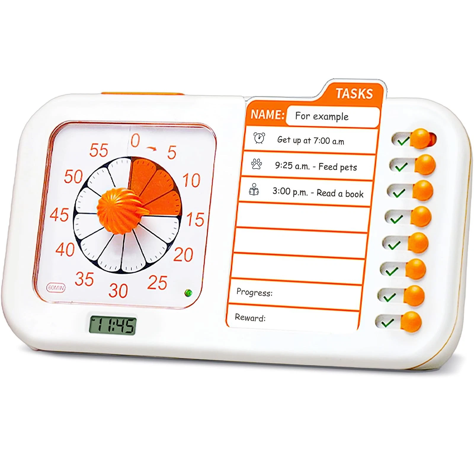 3-in-1 Visual ADHD Timer for Kids & Adults with Planning Board, Task Timer, C...